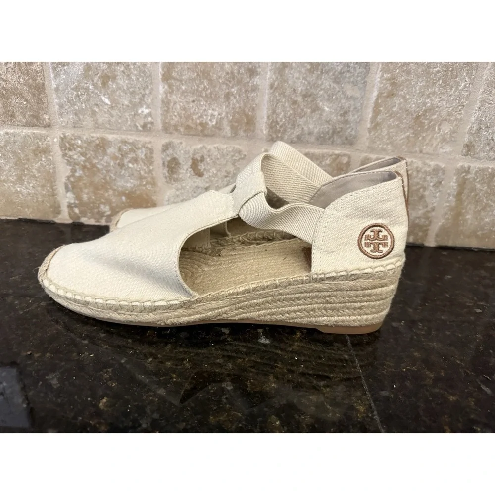 Tory Burch Neutral‎ Catalina Low Wedge Espadrille Shoes Women's 10.5 NWOT